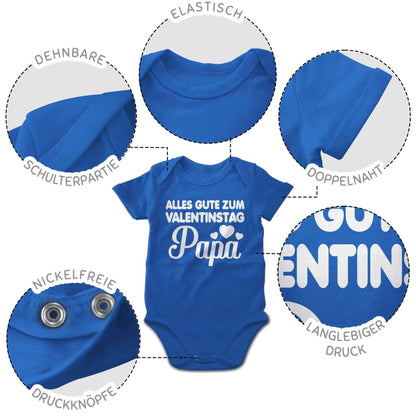 Shirtracer - Baby Body Junge Mädchen - Partner - Alles gute zum Valentinstag Papa - weiß