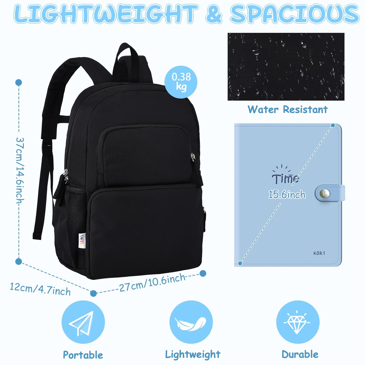 Kinderrucksack für Mädchen 5–8 Jahre, 12L Leichter & Wasserabweisender mit Brustgurt, Perfekt für Vorschule & Grundschule，Regenbogen