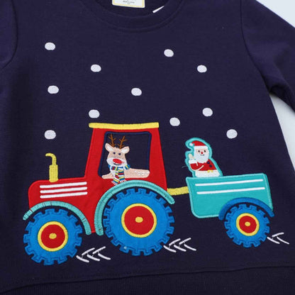 Boys' Sweatshirts Christmas Boy Christmas Long Sleeve Jumper Children's Christmas Clothing Christmas Long Shirt Dinosaur Santa 1-7 Years Size 92-122