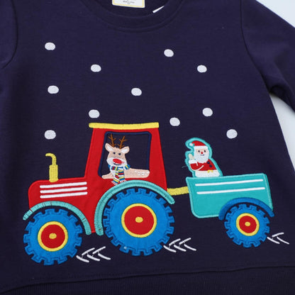 Boys' Sweatshirts Christmas Boy Christmas Long Sleeve Jumper Children's Christmas Clothing Christmas Long Shirt Dinosaur Santa 1-7 Years Size 92-122
