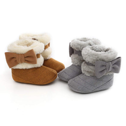 Baby Winter Warm Snow Boots Newborn Baby Girls Boys Soft Sole Buttons Fleece Boots Infant Toddler First Walker Shoes
