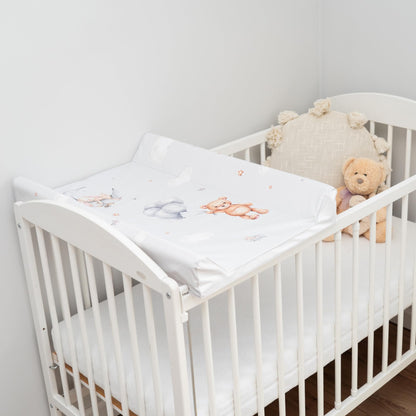 Wickelunterlage Wickelauflage Keil 70x47 cm - Wickeltischauflage für Babys abwaschbare und wasserdichte Wickelmulde ideal für Babybett und Wickeltisch Kaninchen Motiv
