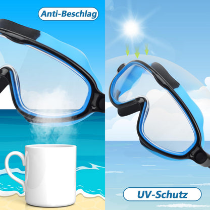 Moseem Schwimmbrille Kinder, 2 Stück Schwimmbrille 3-15 Jahre UV-Schutz,Anti-Nebel Kein Auslaufen Schwimmbrillen für Kinder, Mädchen, Jungen