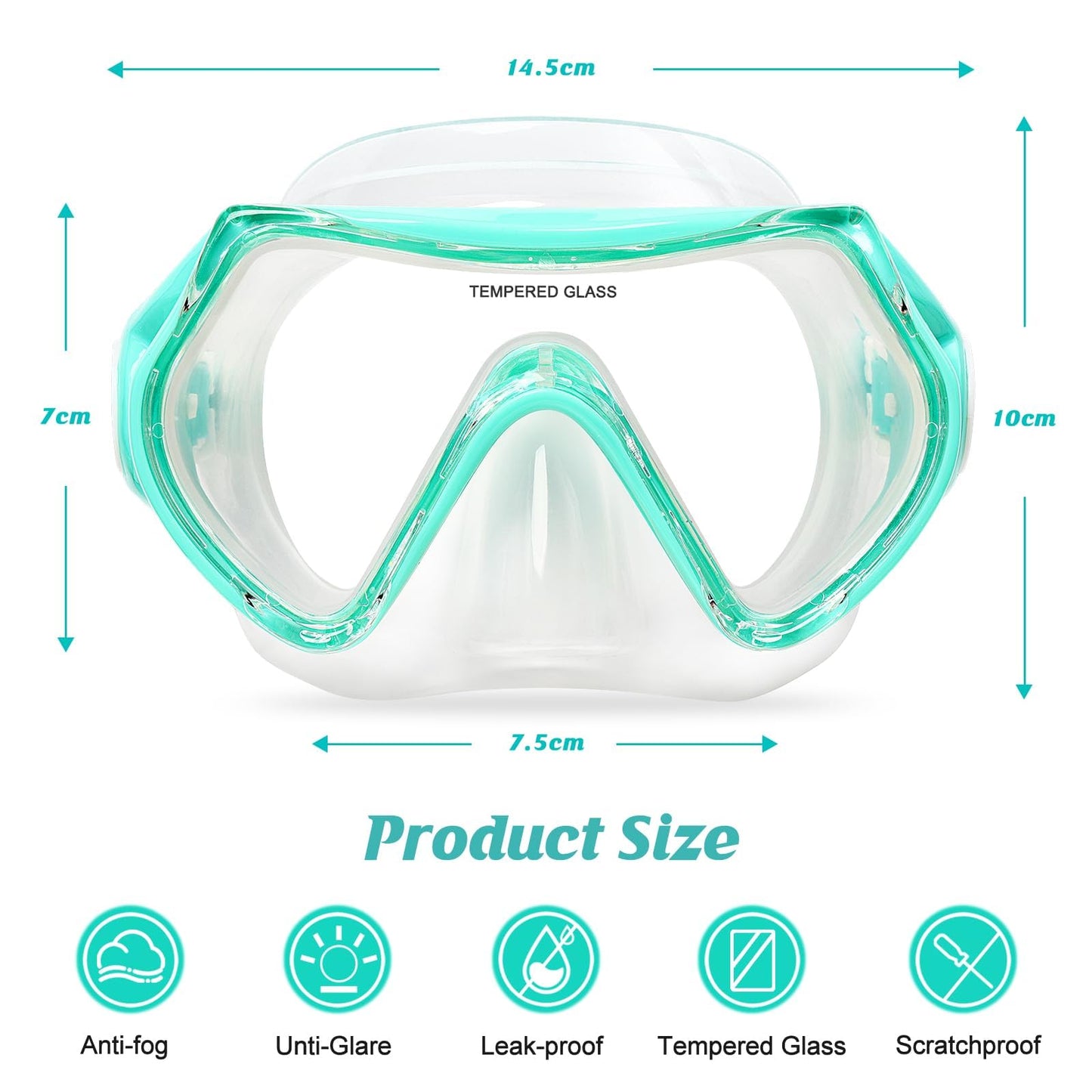 WOVOKA Taucherbrille Kinder, Schwimmbrille Kinder für 4-12 Jahre, Tauchmaske Schnorchelmaske Nasenabdeckung 180°Panorama HD Anti Nebel Anti-Leck für Jungen Mädchen Jugendliche