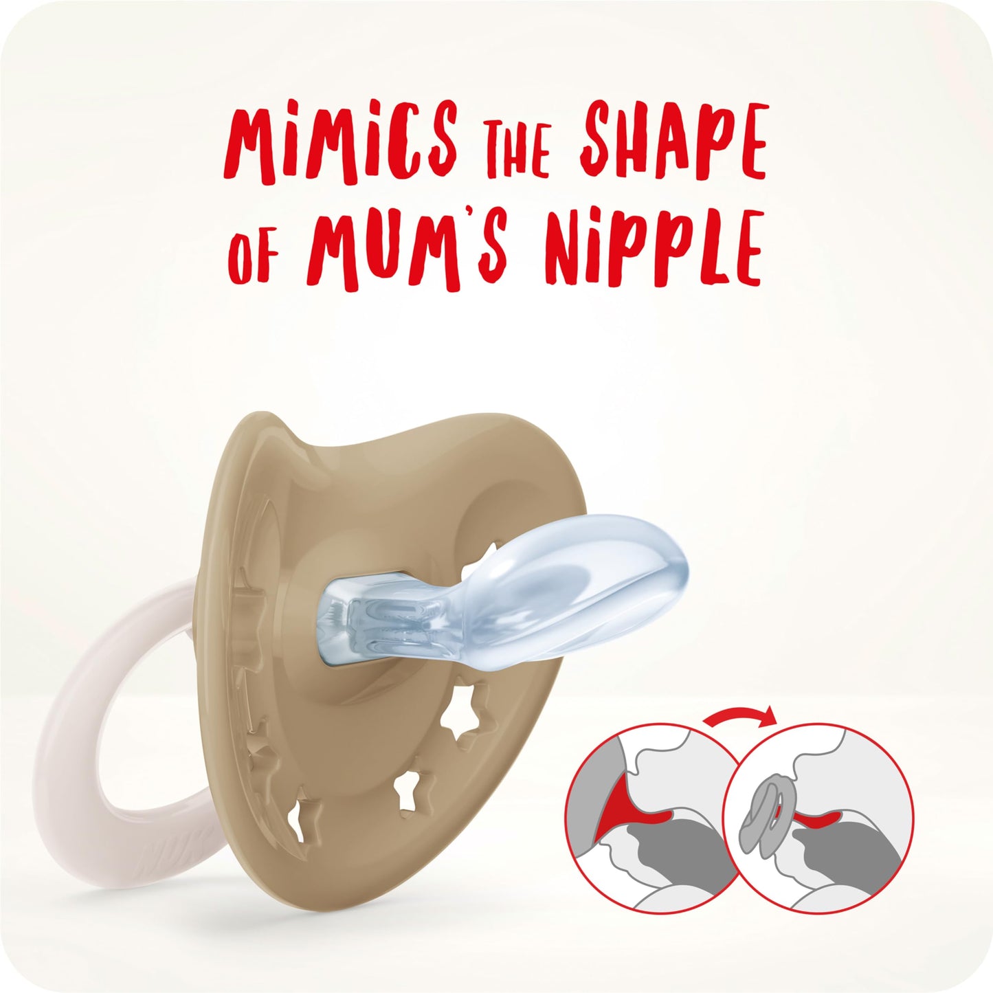 NUK Signature Baby Pacifier | 0-6 Months | Soothes 95% of Babies | BPA Free Silicone Heart-Shaped Pacifier | With Case | Green Stars | Pack of 2