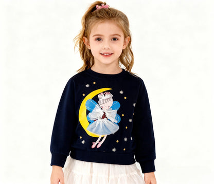 Sweatshirt Mädchen Pullover Kinder Mädchen Baumwolle Langarm Shirt Einhorn Bunny Warm Tops 2-8 Jahre Größe 92 98 104 110 116 122 128