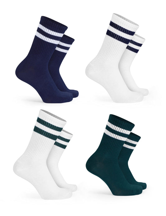 Basic Treasure 4 Paar Sportsocken Kinder, Kindersocken Baumwolle, Kinder Socken Jungen und Mädchen, Tennissocken