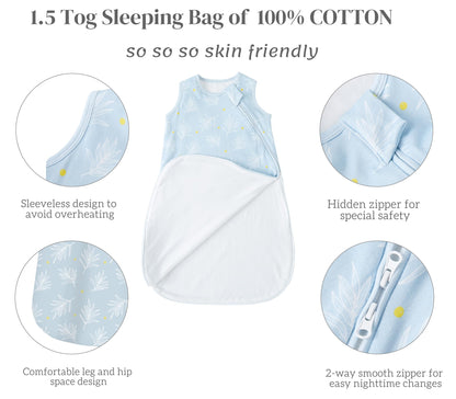 Chilsuessy Baby Sleeping Bag, 2.5 Tog, Winter Baby Sleeping Bag, Cotton, All-Year Sleeping Bag, Newborn Winter Sleeping Bag, 2.5 Tog/Lion Forest, 67 cm/0-6 Months