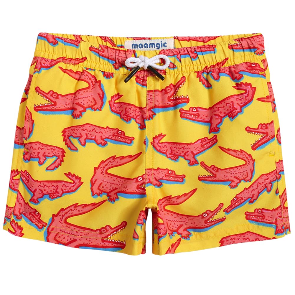 MaaMgic Badehose Jungen Sommer Badeshorts Schnelltrocknend Boardshorts mit Netzfutter Taschen und Verstellbarem Tunnelzug Urlaub Shorts