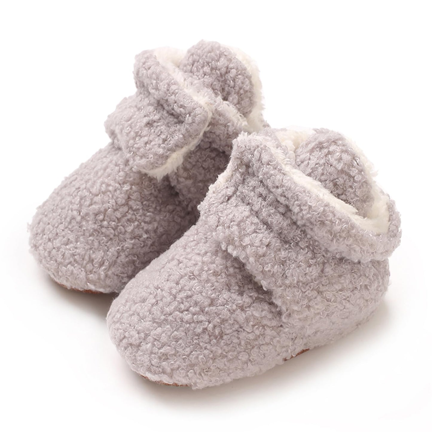 TMEOG Baby Winter Shoes Thermal Baby Shoes Crawling Shoes Fleece Baby Boots Non-Slip Warm Booties Baby Boots Lined Newborn Walk Shoes for Girls Boys 0-18 Months