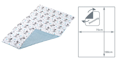 Medi Partners Babydecken Baby 100% Baumwolle Krabbeldecke Babydecke 75x100cm doppelseitig Kinderbett Minky Kuscheldecke Kinderwagen (REH mit grauem Minky)
