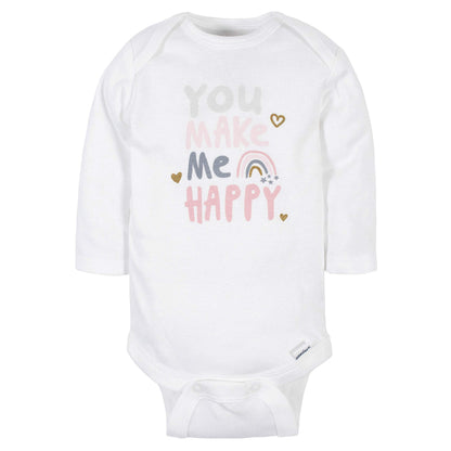 Mädchen 6er-Pack Langarm-Strampler Bodys Baby und Kleinkind T-Shirt Set (6er Pack)