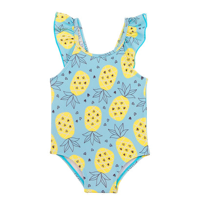 TIZAX Badeanzug für Mädchen Einteiliger Schwimmanzug Kleinkind Niedliche Rüschen Bademode Schnell trocknende Sommerferien Bikini für Kinder 2~7 Jahre