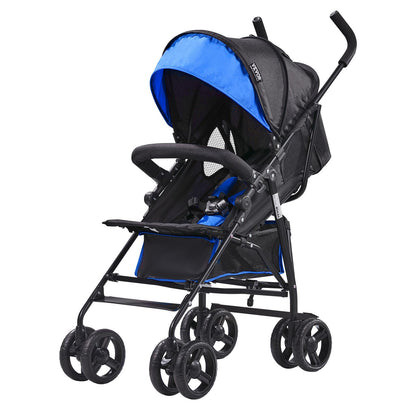 VEVOR Leichter Kinderwagen, kompakt, einfach zusammenklappbar, mit verstellbarer Rückenlehne, Rahmen aus Karbonstahl, großer Aufbewahrungskorb, Kinderwagen mit Schirm für Reisen und mehr, Schwarz/Pink - Meloni2