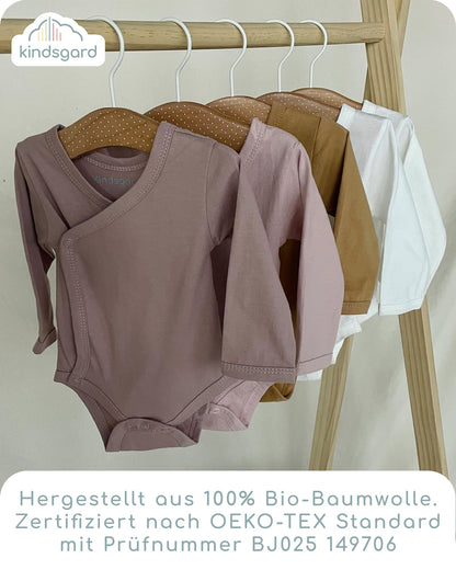 Kindsgard Baby Long-Sleeved Wrap Bodysuit Trunder - Soft and High-Quality 100% Organic Cotton