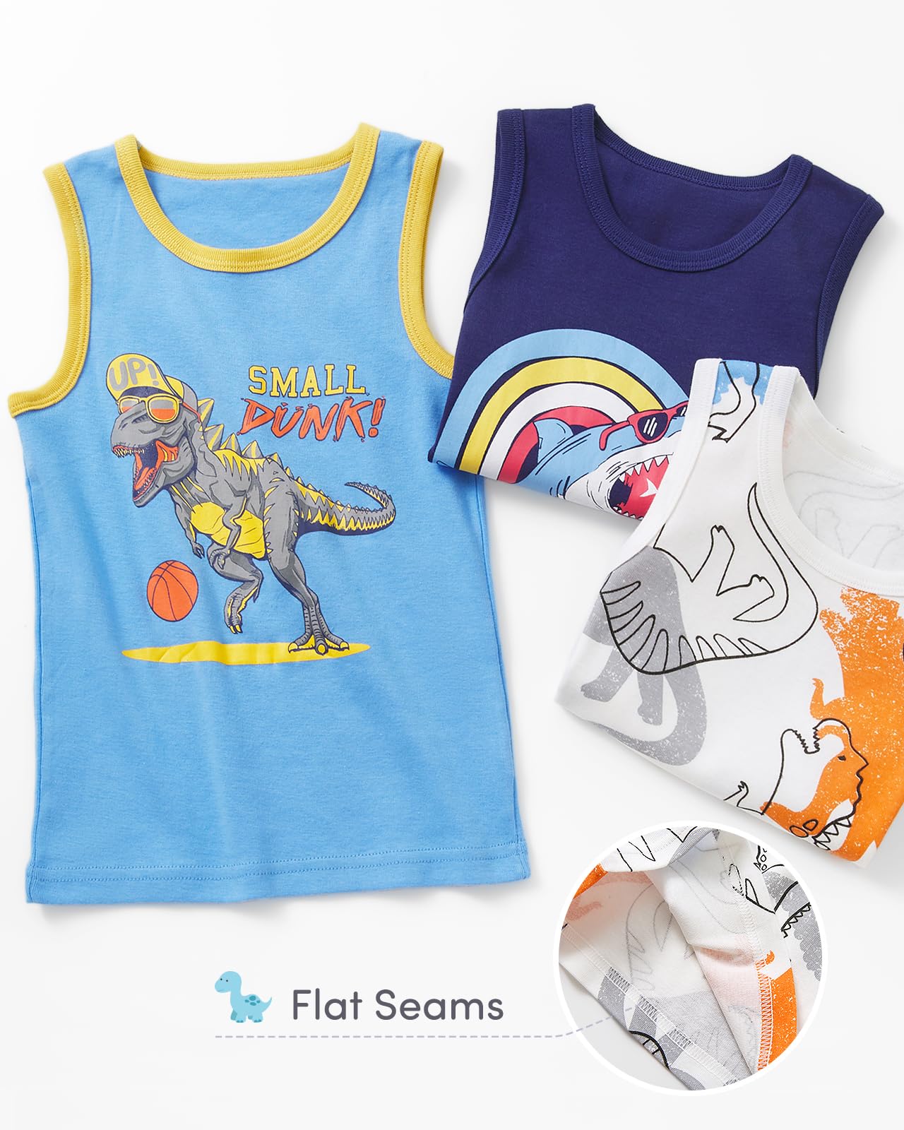Adorel Jungen Unterhemden Baumwolle Ärmellos Tank Top Unterwäsche 3er-Pack