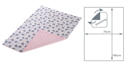 Medi Partners Babydecken Baby 100% Baumwolle Krabbeldecke Babydecke 75x100cm doppelseitig Kinderbett Minky Kuscheldecke Kinderwagen (REH mit grauem Minky)