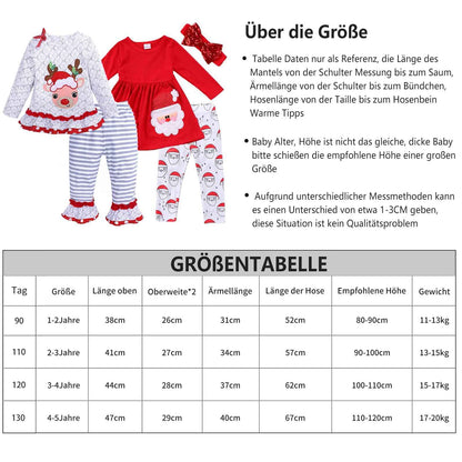 Xumplo Toddler Girls Clothes Toddler Girls White Outfits Long Sleeve Spring Winter Clothing Set for Girls 1-5 Years