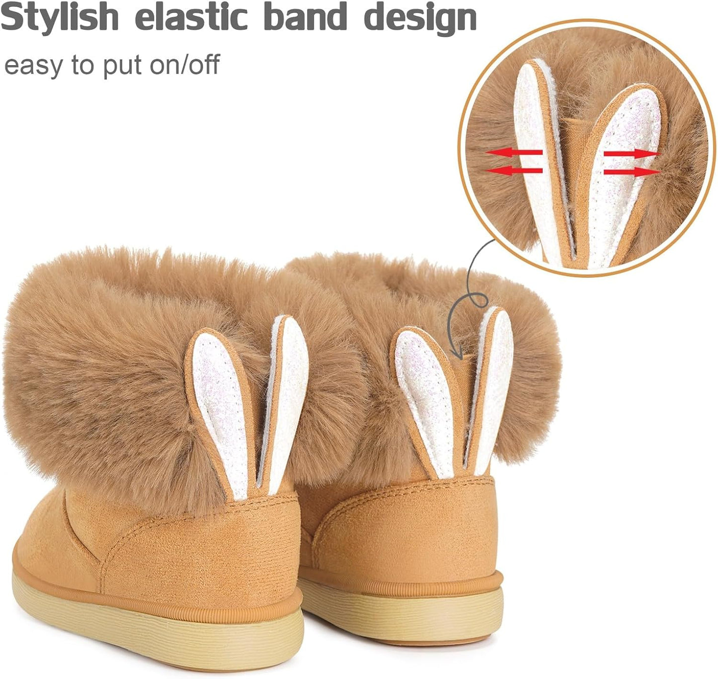 KVbabby Winter Boots Girls Warm Children's Winter Shoes Plush Lined Baby Ankle Boots Snow Boots Non-Slip Boots Toddler Shoes Slip On Boots