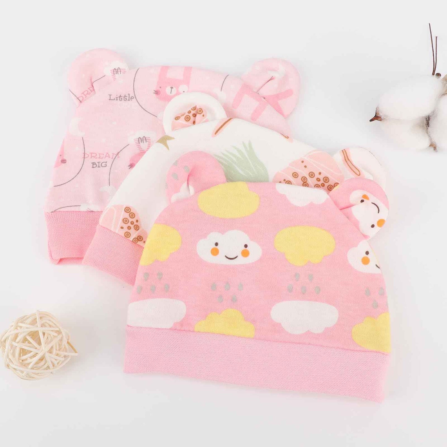 DRESHOW Neugeborene Swaddle Decke Hut Set Baby Gedruckt Swaddles Säugling Einstellbar Schlafsack für 0-3 Monate Mädchen Jungen
