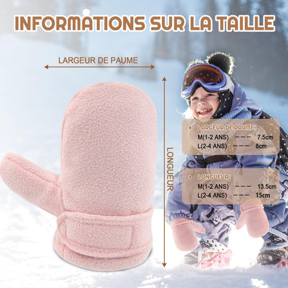 SEYUFN Baby Winter Gloves Fleece Lining Toddler Boys Warm Soft Baby Girls Adjustable Gloves Outdoor Gloves