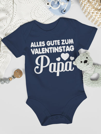 Baby Body Junge Mädchen - Partner - Alles gute zum Valentinstag Papa - weiß