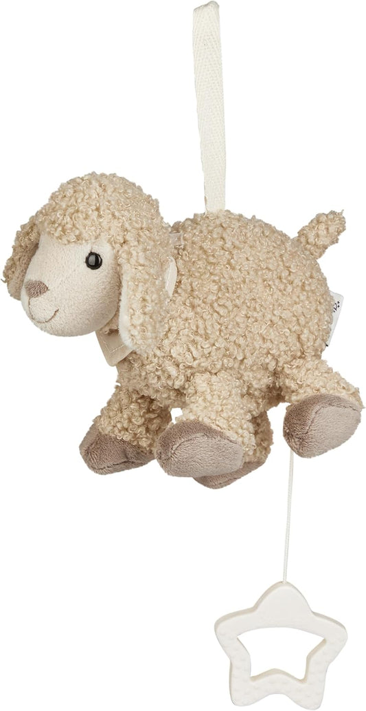 Sterntaler Musical Box S Sheep Flake - Baby Music Box Made of Soft Fabric - Cuddly Toy for Tying Up Thanks to Removable Music Box, Washable Sleep Aid Has A Calming Effect at Home and Travel, Sand