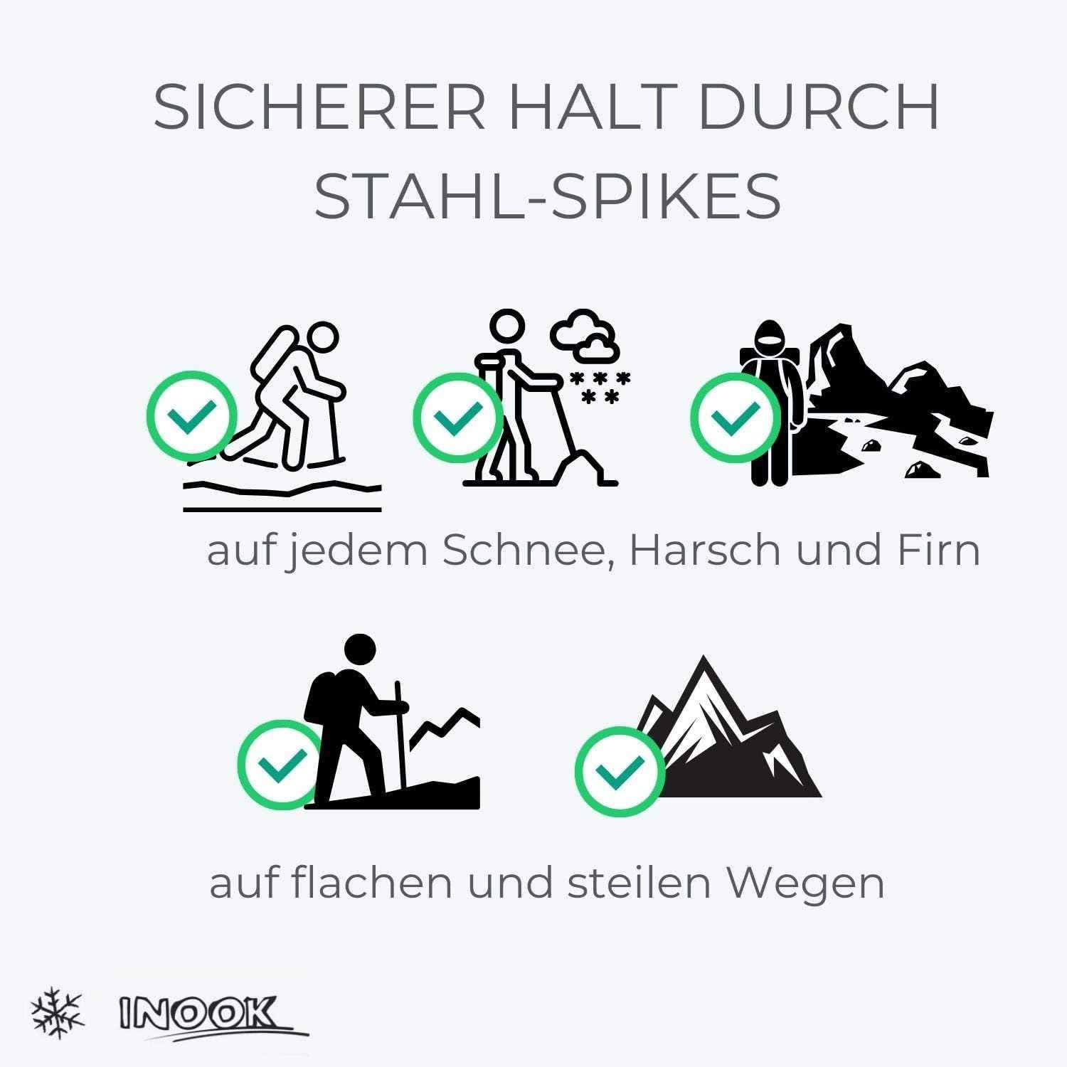 Inook AXM Schneeschuhe Mit Steighilfe - EU 36-47 - Set Mit Praktischer Tragetasche - Individuell Größenverstellbar Mit Vielen Patentierten Funktionen