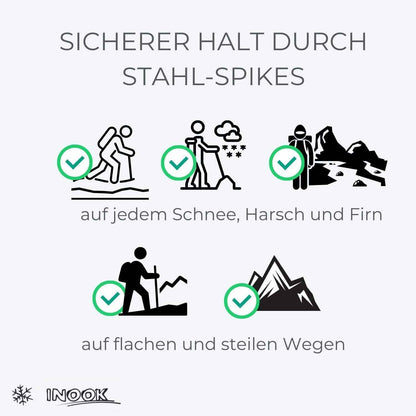 Inook AXM Schneeschuhe Mit Steighilfe - EU 36-47 - Set Mit Praktischer Tragetasche - Individuell Größenverstellbar Mit Vielen Patentierten Funktionen