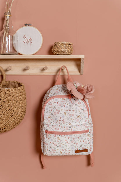 Little Dutch Rucksack Kinderrucksack mit Brustgurt für Kinder Kindergarten geblümt Reh rosa- Fairy Garden