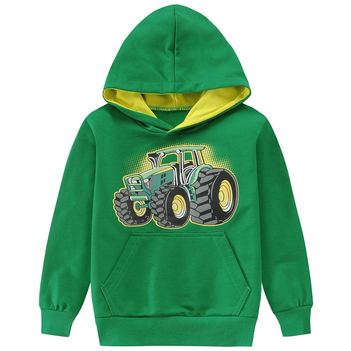 CM-Kid Hoodie Jungen Kapuzenpullover Langarm Bunt Kinder Sweatshirts Traktor Truck Dinosaurier Tops 1-7 Jahre Gr.92-134
