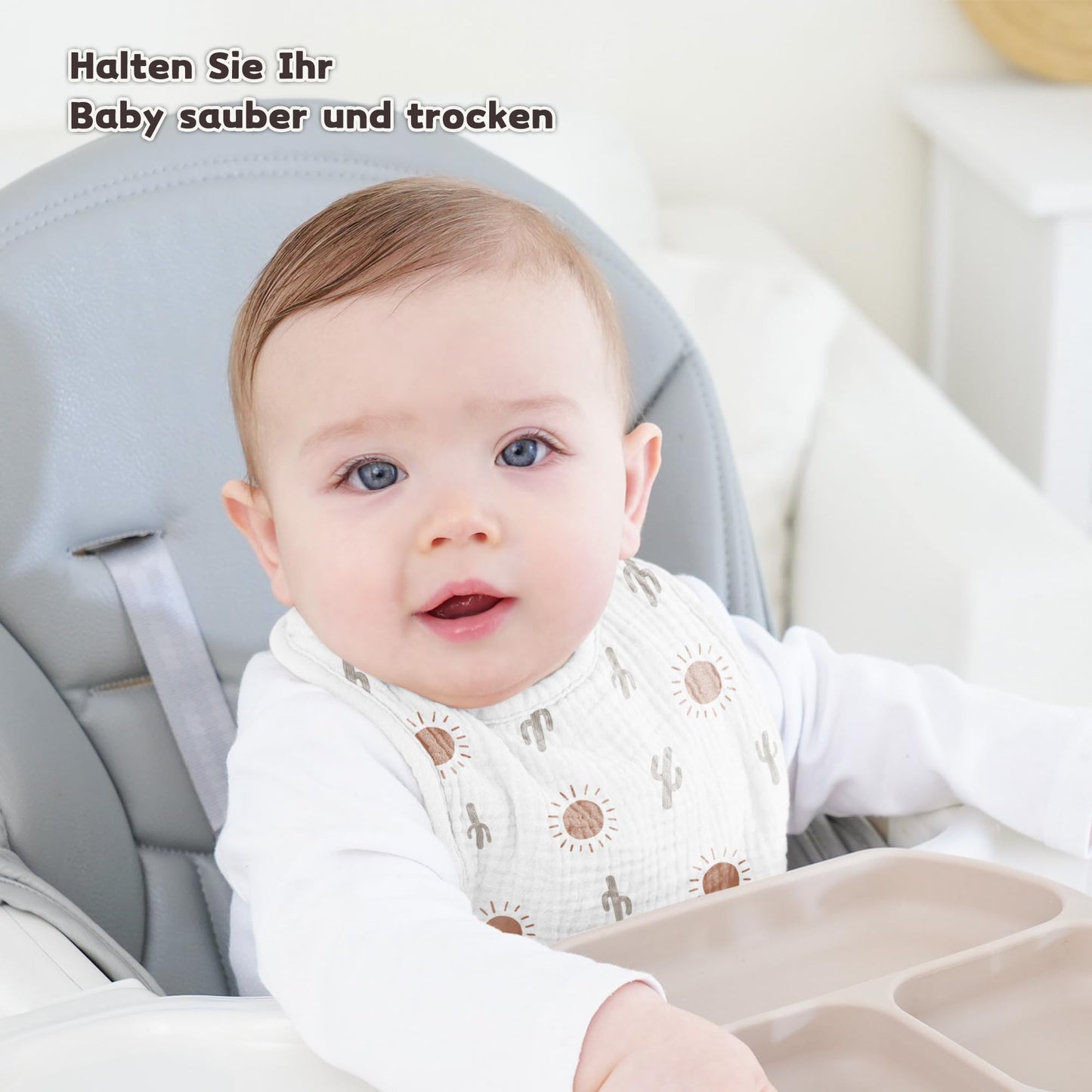 Susurration Bibs Baby Muslin Bandana Baby Soft Adjustable Square Dribble Bibs 6 pack for Unisex Girls &amp; Boys 