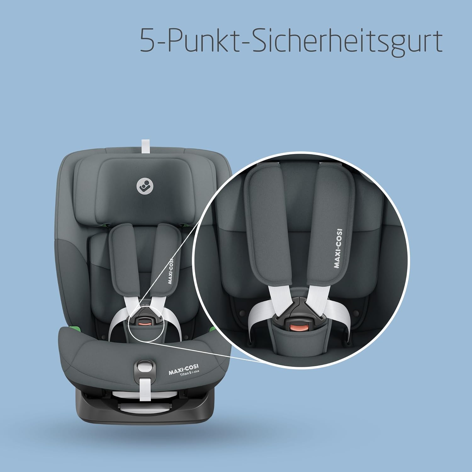 Maxi-Cosi Titan S i-Size, Child Car Seat, 15 months-12 years (76-150cm), ISOFIX Car Seat, 5 Recline Positions, 13 Headrest Positions, G-CELL Protection, 5-Point Safety Harness, Tonal Graphite - Meloni2