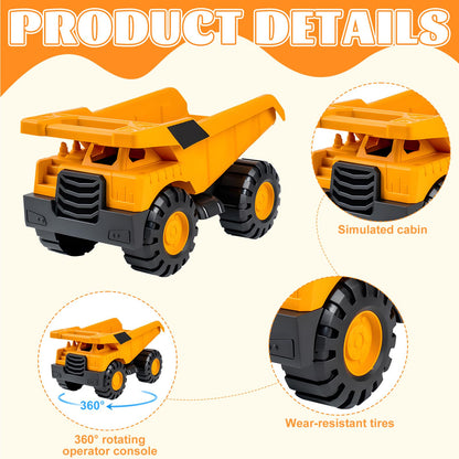 Set of 3 Sand Toy Digger Sandpit, Use Dump Truck Digger Beach Toy Car, Tyres Made of Soft Material, Play Stable Sand Toy from 1-5 Years, Girls, Boys, Summer Toy