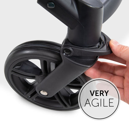 hauck Rapid 4, Grey - Pushchair from Birth up to 22 kg, Plastic Wheels, Compact & One Hand Folding, Height-Adjustable, Fully Reclining