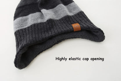 AHAHA Girls' Winter Hat, Earflap Beanie, Pompom Knitted Hats