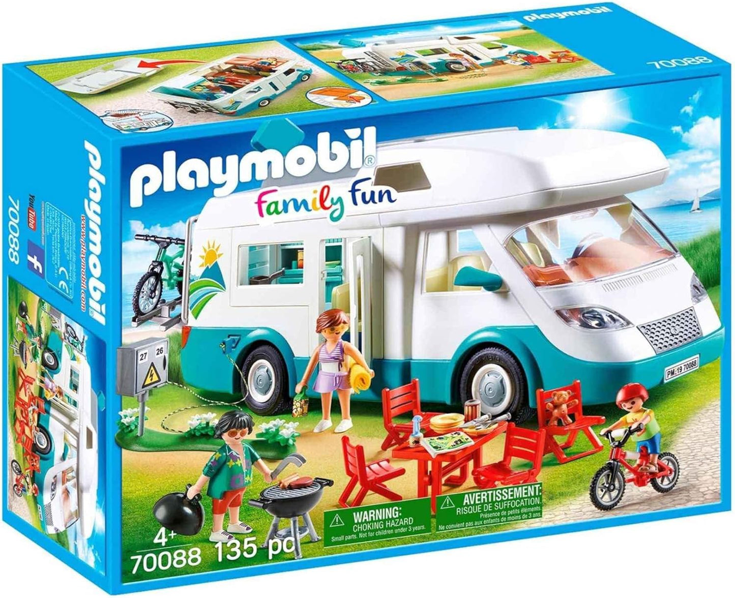 PLAYMOBIL | Family Fun | Familien-Wohnmobil | mit abnehmbaren Dach | Spielzeug für Kinder ab 4 Jahren | 70088