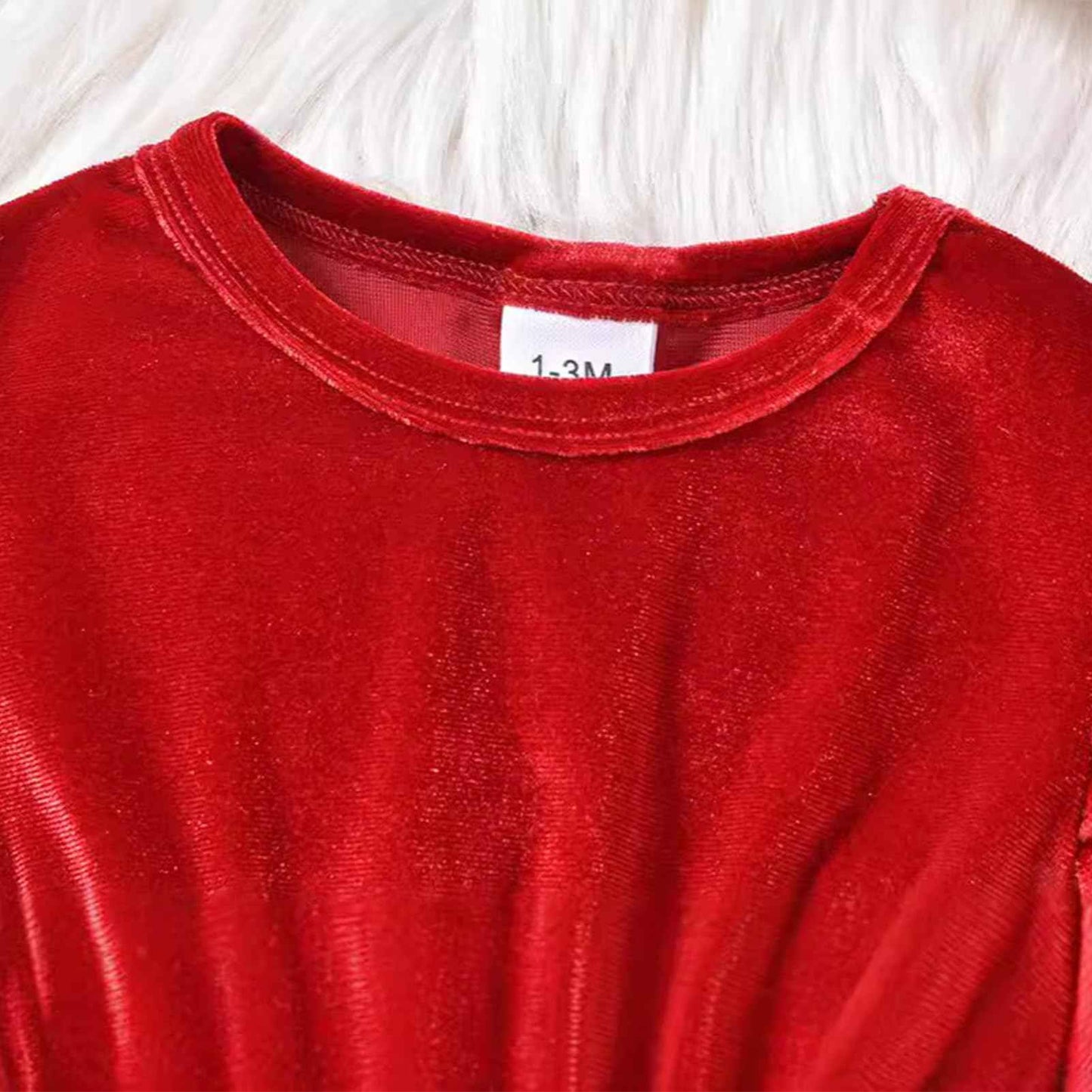 Odizli Baby Christmas Outfit Girls Autumn Winter Santa Velvet Romper Dress + Christmas Hat