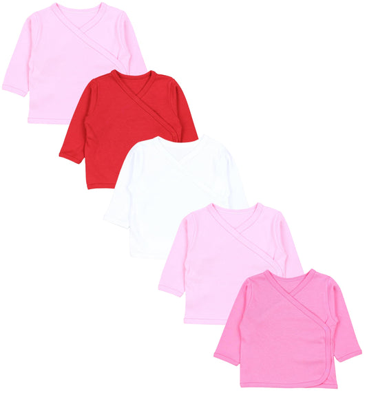 TupTam Baby Mädchen Langarm Wickelshirt Baumwolle 5er Set
