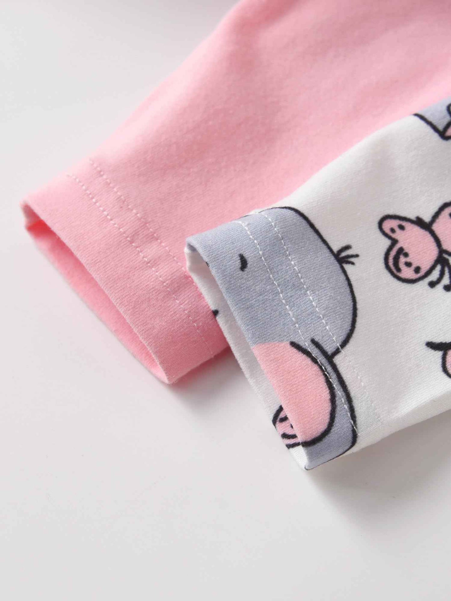 Tearfuty Newborn Girls Elephant Print Long Sleeve Onesie Romper 2 Pack