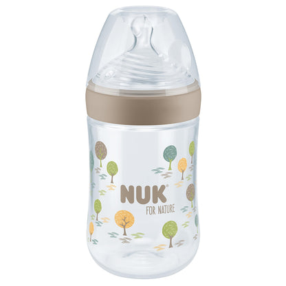 NUK for Nature Babyflaschen | mittelgroßer Trinksauger | 260 ml | Der Mutterbrust nachempfundener Anti-Colic Trinksauger ( Silikon) | Temperature Control | Nachhaltige Materialien | Grün