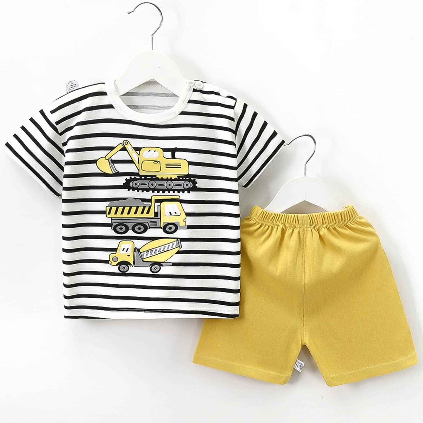 Baby Kleinkind Jungen 4 Stück T-Shirts und Shorts Dinosaurier Tops & Shorts Sommer Outfits