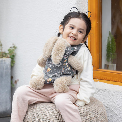 GAGAKU Puppentrage ab 3 Jahre Bauchtrage Babypuppen Zubehör Schultergurte Babytrage Puppe Kleinkind Puppentragetasche Stofftiertrage Kuscheltierträger - Rose - Kaninchengarten