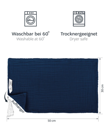 LAYNENBURG 10er-Set Premium Spucktücher Baby aus extra weichem Musselin - 100% Baumwolle - 30x50cm - Oeko Tex 100 - Musselin-tücher als Mulltücher, Mullwindeln oder Stoffwindeln (weiß)