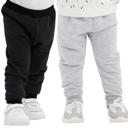 100% Baumwolle Babyhosen Kinderhosen | 2 er-Pack Lässig Sweathose Weiche und Bequeme Babykleidung für Jungen und Mädchen