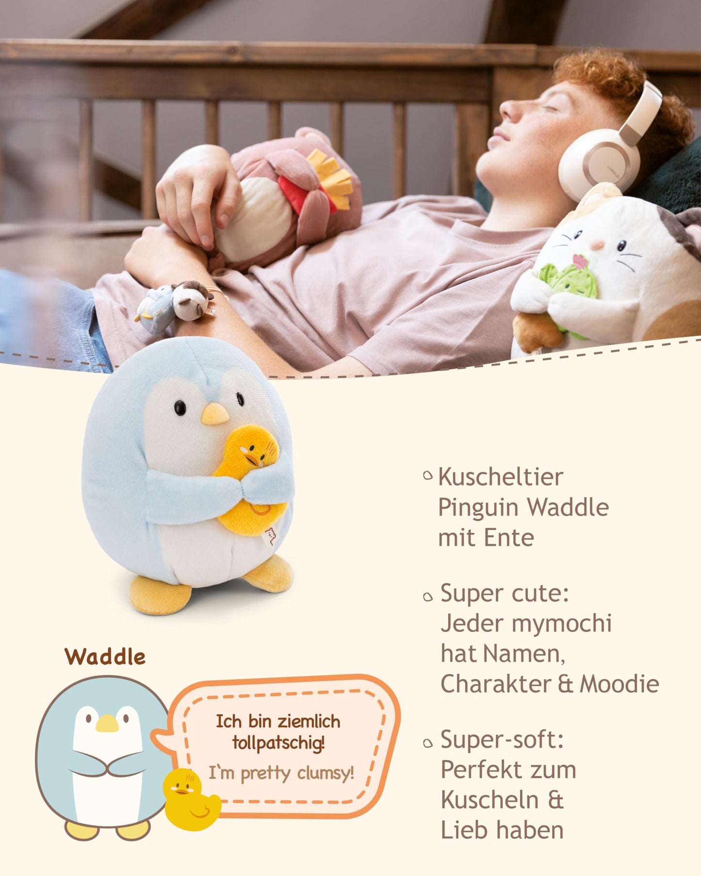 NICI MYMOCHI Fuchs Kuscheltier Geeks 16 cm mit Videospiel in Geschenkbox 11x12x6,5 cm, Flauschiges Stofftier zum Kuscheln, Spielen und Liebhaben - 61151