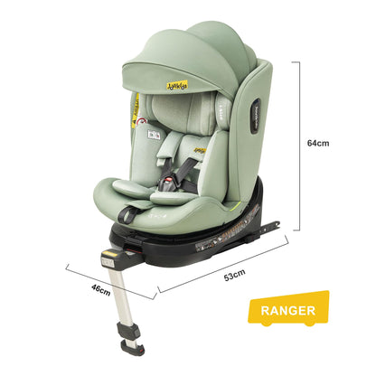 Jovikids 360° Drehbar Kindersitz mit ISOFIX, i-Size 40-150cm(ab Geburt -12 Jahre) Baby Autositz Reboarder mit Liegefunktion & Abnehmbar Vordach, ECE R129 (Rosa) - Meloni2