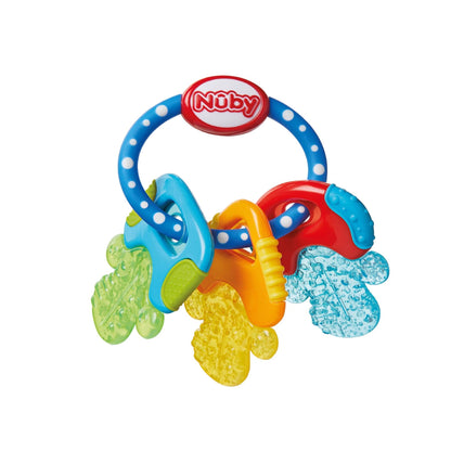 Nûby Beißring für Babys fördert Sehsinn & Motorik, Greifling mit ICE-Gel erreicht auch die Backenzähne, ab 3+ Monate 600 Blau 1 Stück (1er Pack) - Meloni2