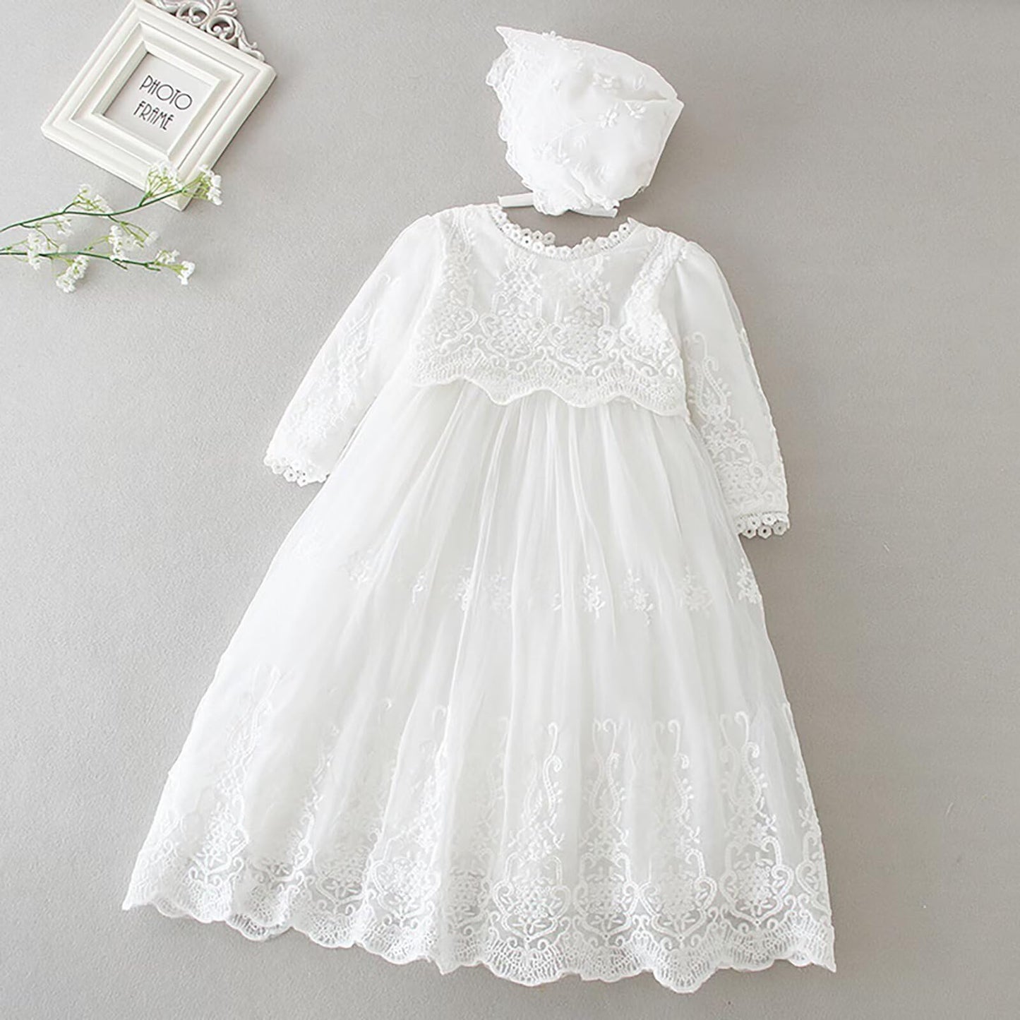 Baby Lange Taufe Kleider Weiße Taufe Kleid Besondere Anlässe Kleider für Mädchen Geburtstag