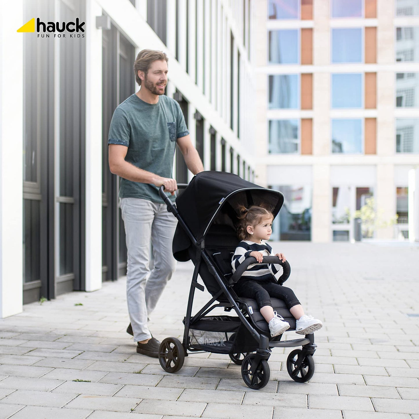 hauck Rapid 4, Grey - Pushchair from Birth up to 22 kg, Plastic Wheels, Compact & One Hand Folding, Height-Adjustable, Fully Reclining